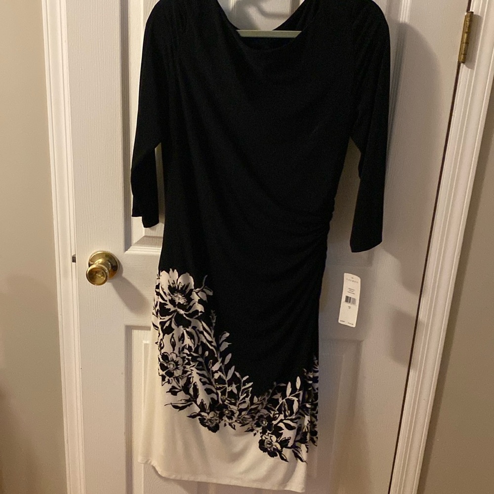 Ralph Lauren black and white dress, new with tags, never worn.